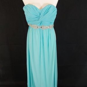 Blue strapless gown Size 5 by City Triangles